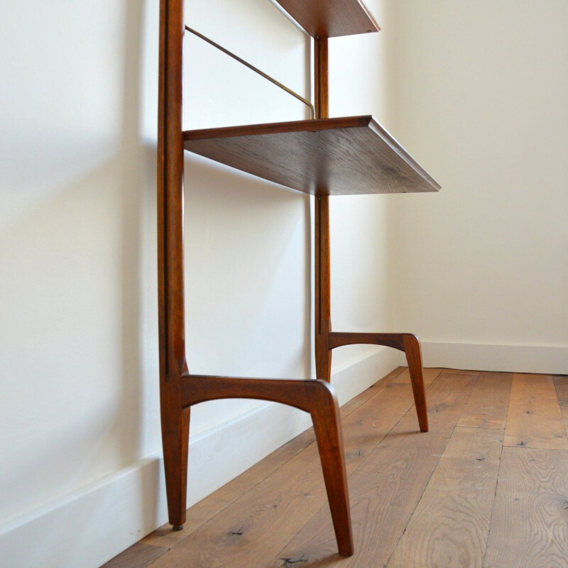 Vintage teak wall system by Louis Van Teeffelen for Wébé, 1950s