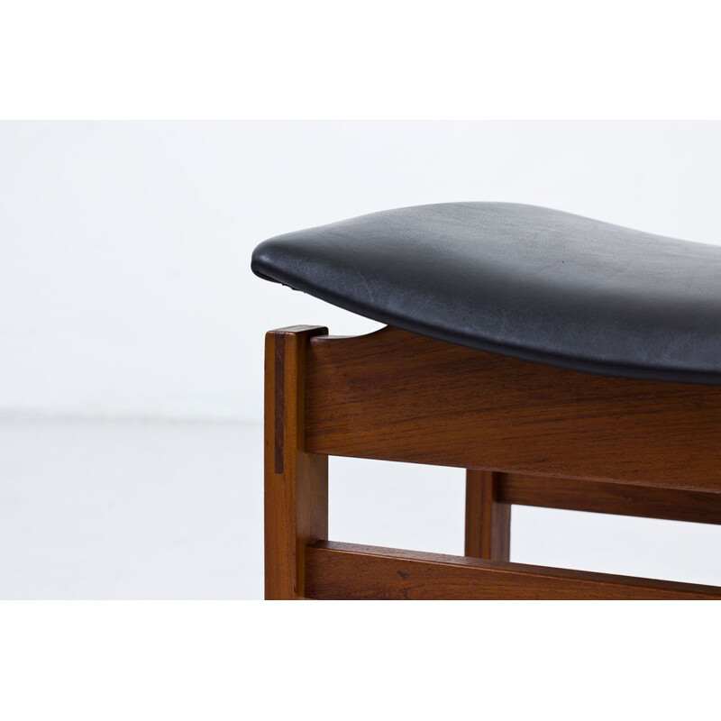 Danish Teak and Leather Stool by France and Son