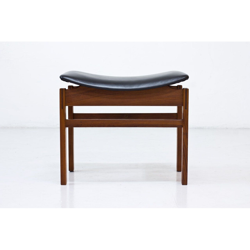 Danish Teak and Leather Stool by France and Son