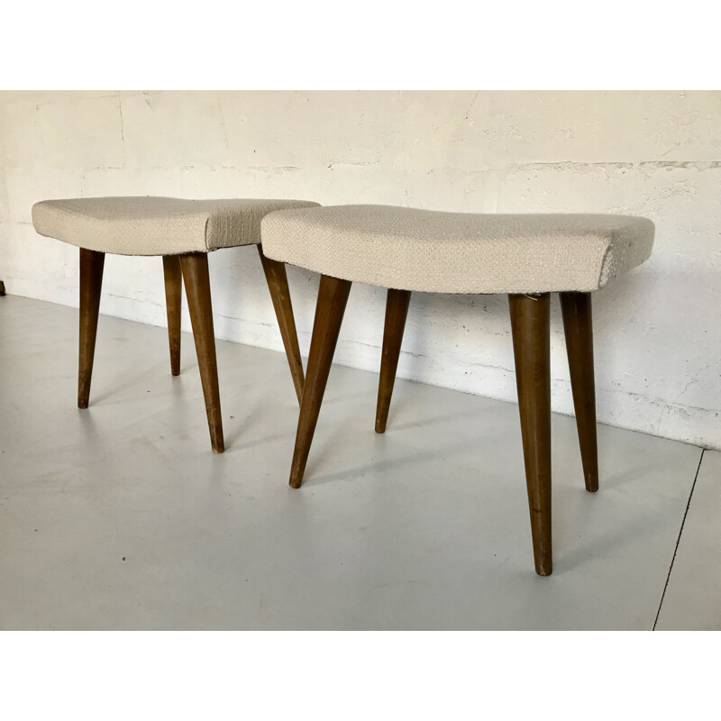 Pair of vintage stools, Italy, 1950