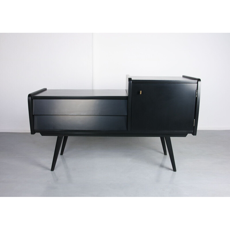 Black storage cabinet, Mid-century 1970s