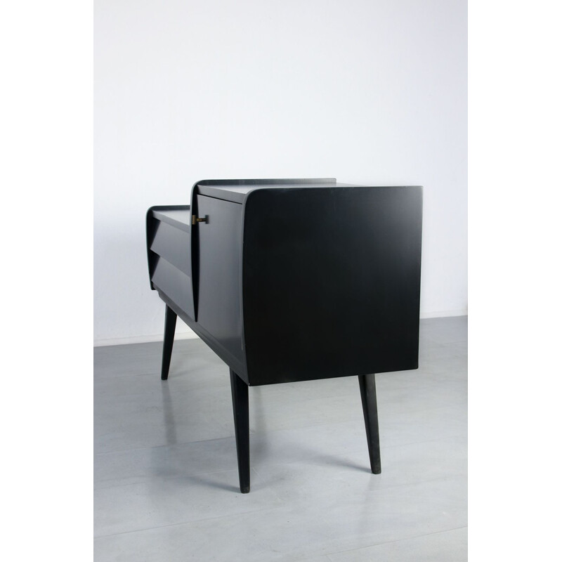 Black storage cabinet, Mid-century 1970s