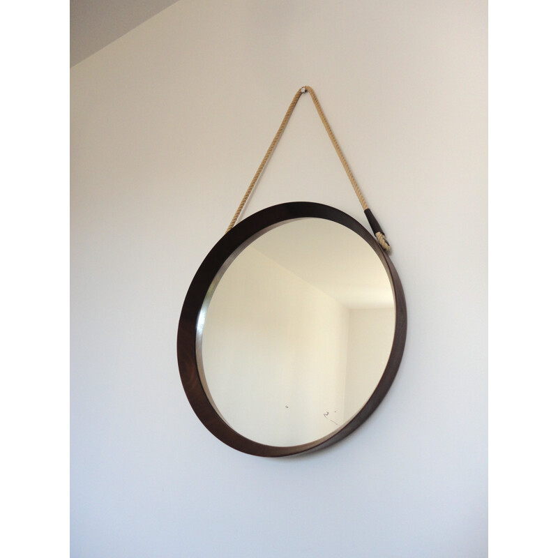 Scandinavian rosewood mirror, Uno & Osten KRISTIANSSON -1950s