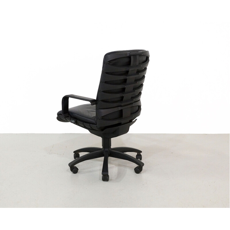 Black Antropovarius Office Chair mid century by Ferdinand A. Porsche for Poltrona Frau