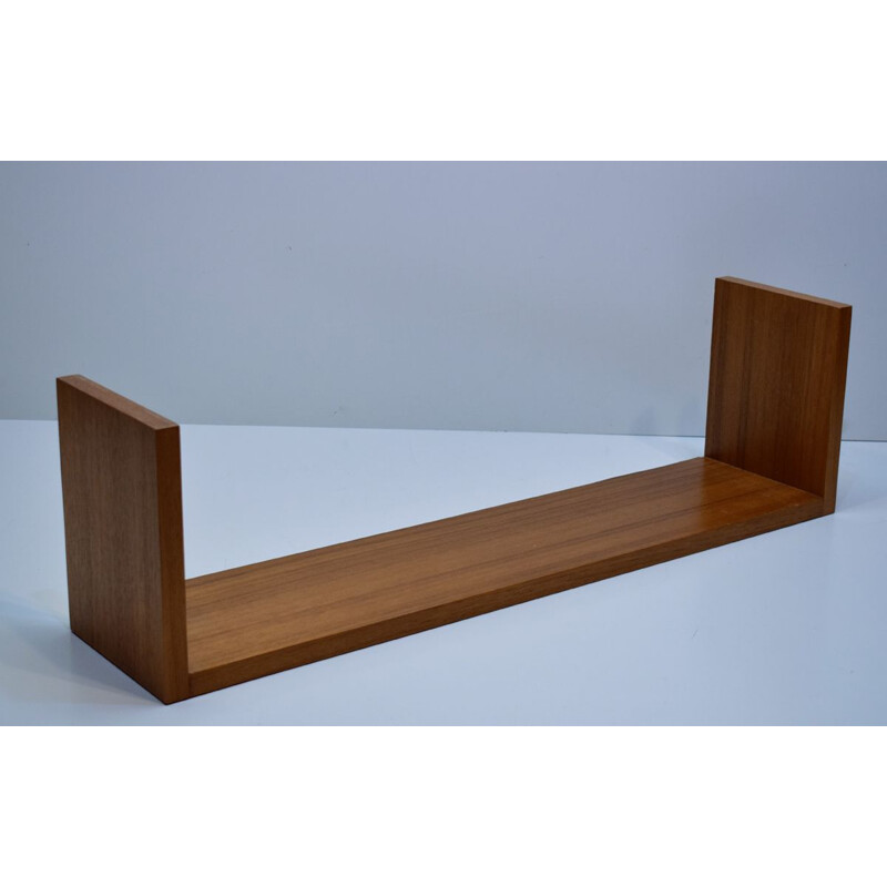 Vintage Scandinavian teak wall shelf 1960