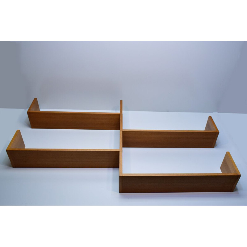 Vintage Scandinavian teak wall shelf 1960