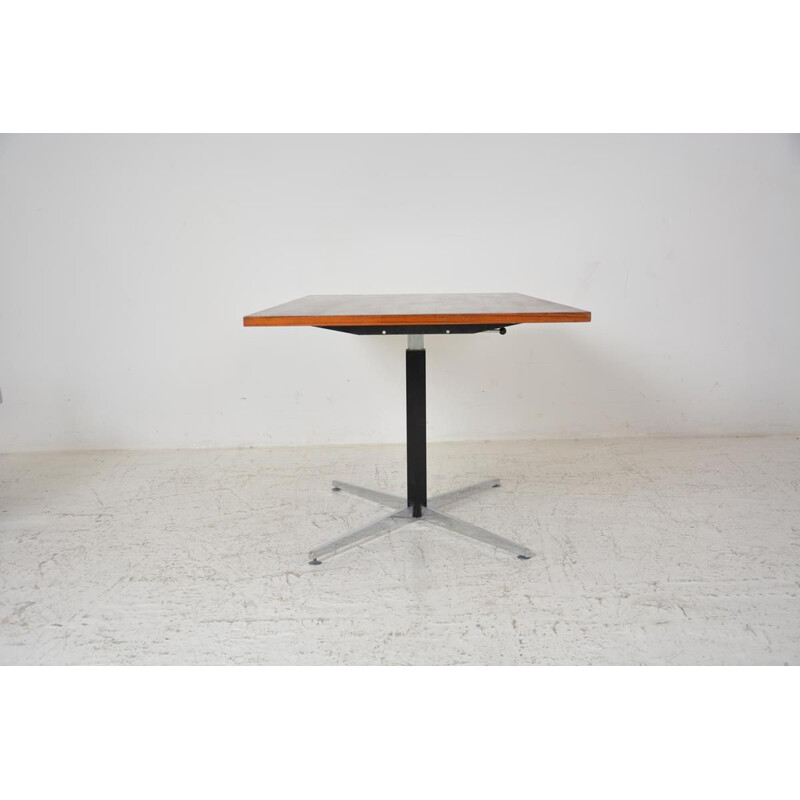 Adjustable chromed steel table mid century by J.M. Thomas for Wilhelm Renz