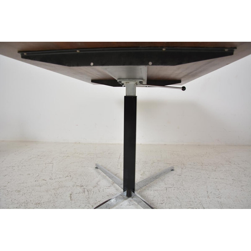 Adjustable chromed steel table mid century by J.M. Thomas for Wilhelm Renz