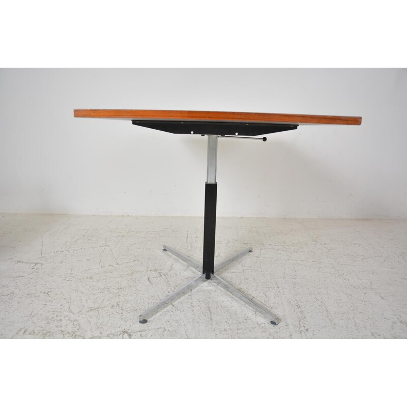 Adjustable chromed steel table mid century by J.M. Thomas for Wilhelm Renz