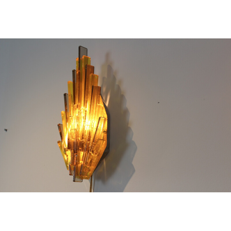 Pair of Lyskjaer Belysning wall lamps in acrylic, Claus BOLBY - 1960s