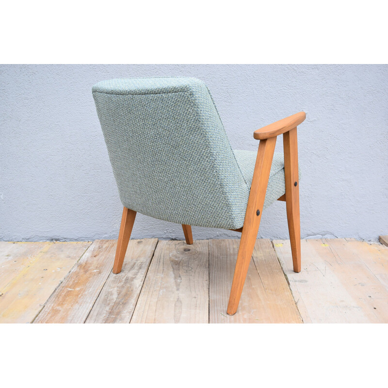 Vintage lichtgroene fauteuil van J. Chierowski voor Dolnoslaska Swiebodzice, Polen, 1960