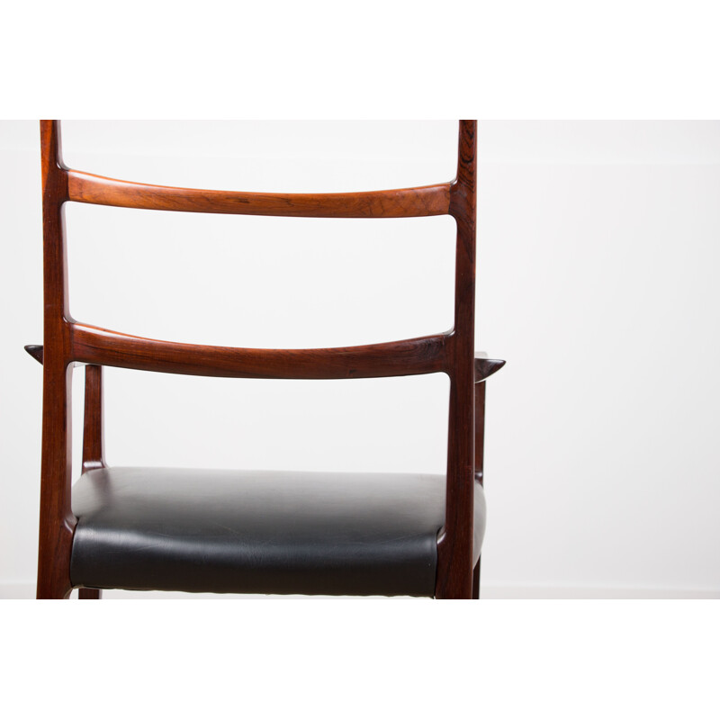 Vintage Danish Rosewood armchair and skai N.O.Moller