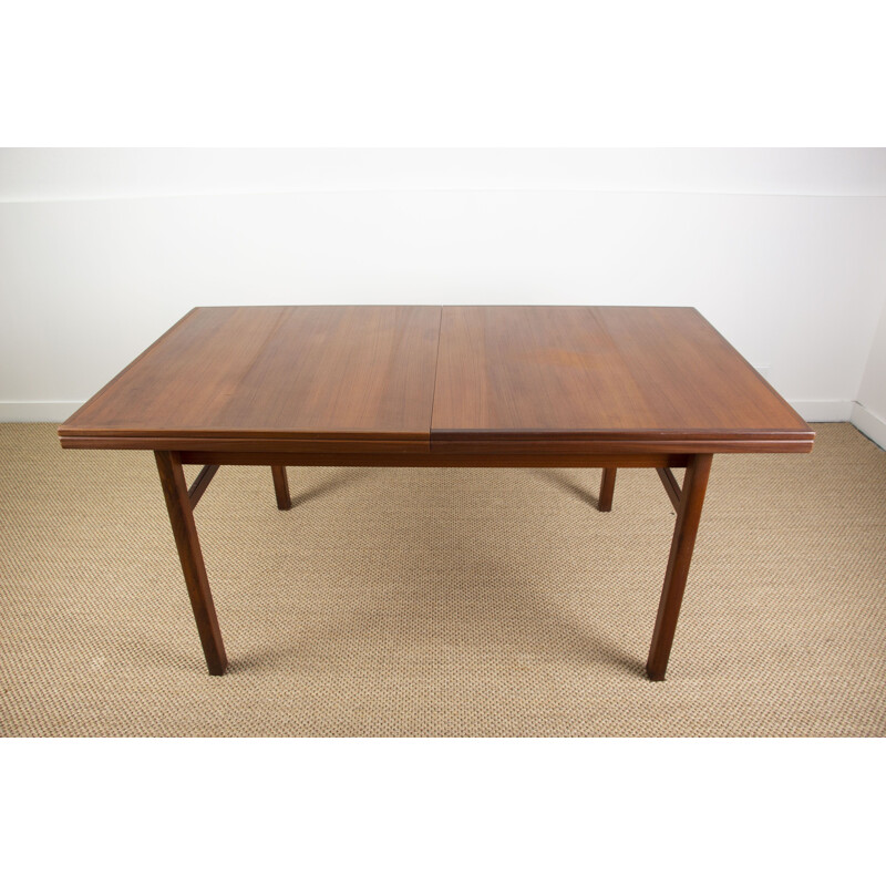 Grande table de repas vintage extensible Suédoise en Teck 1960