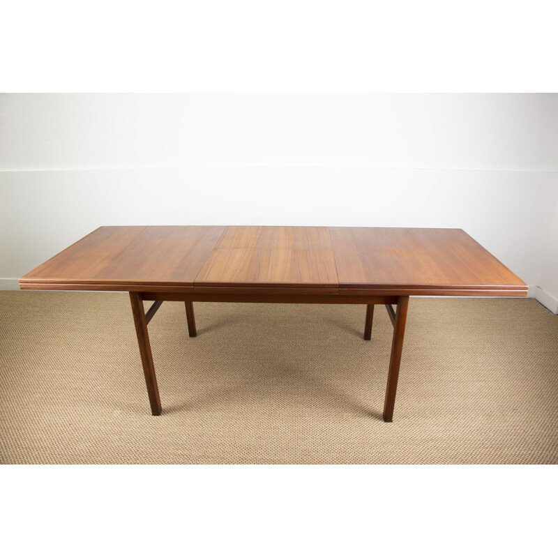 Grande table de repas vintage extensible Suédoise en Teck 1960