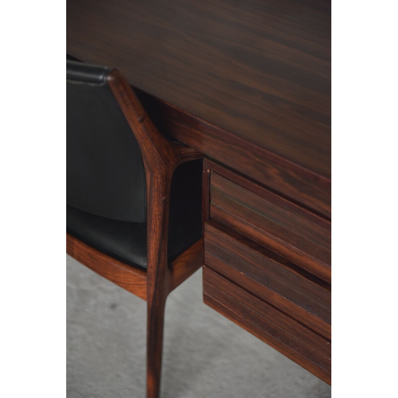 Executive Rosewood Norwegian Desk by Torbjorn Afdal for Haug Snekkeri AS Bruksbo, 1960s