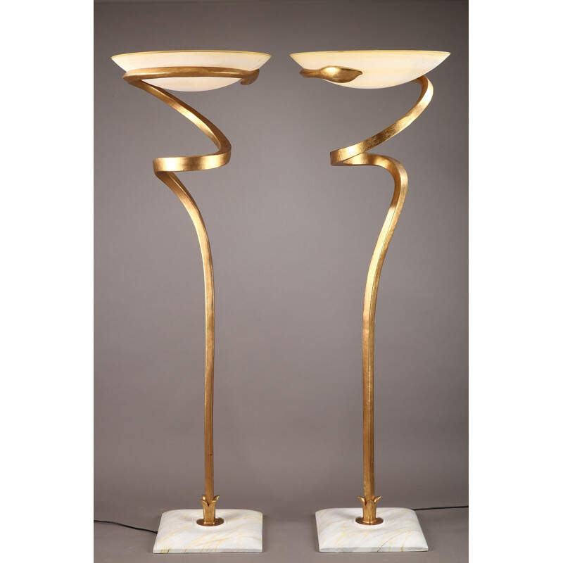 Lampadaire "Scavo" Lamp International en verre de Murano et aluminium, Enzo CIAMPALINI - 1970