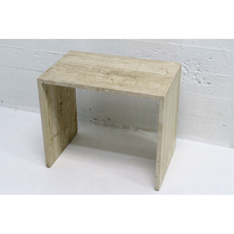 Vintage 1970 travertine nesting tables