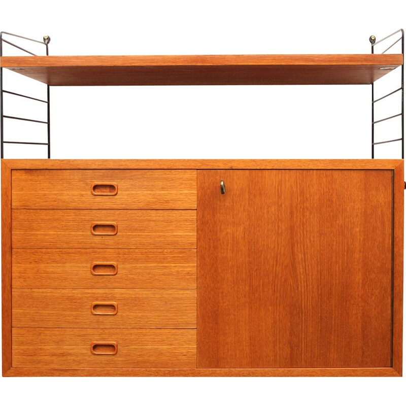 Wall unit teak,mid century Nisse Strinning 1960s