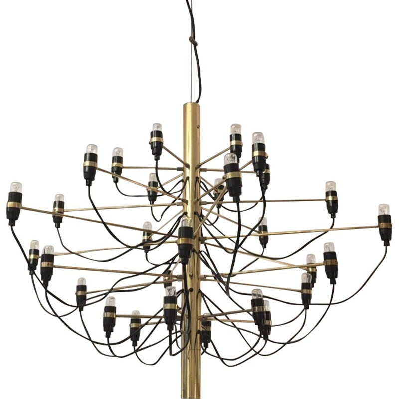 Vintage chandelier Gino Sarfatti 209730 in brass Italy 1980