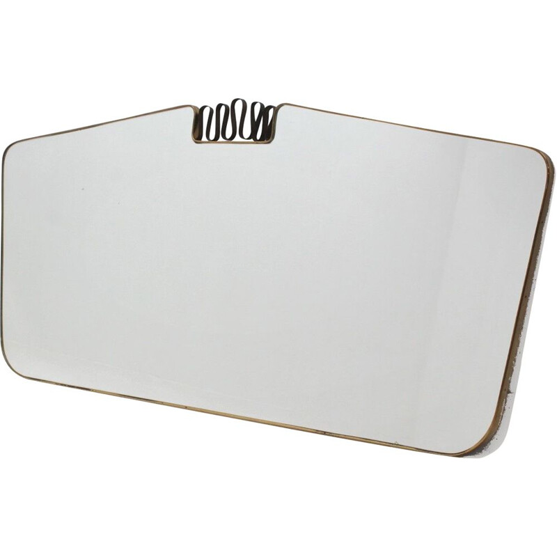 Miroir vintage en laiton, de conception italienne