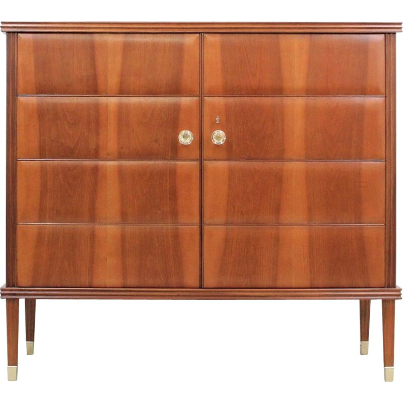 Italian solid cherry wood vintage chest of drawers 1940