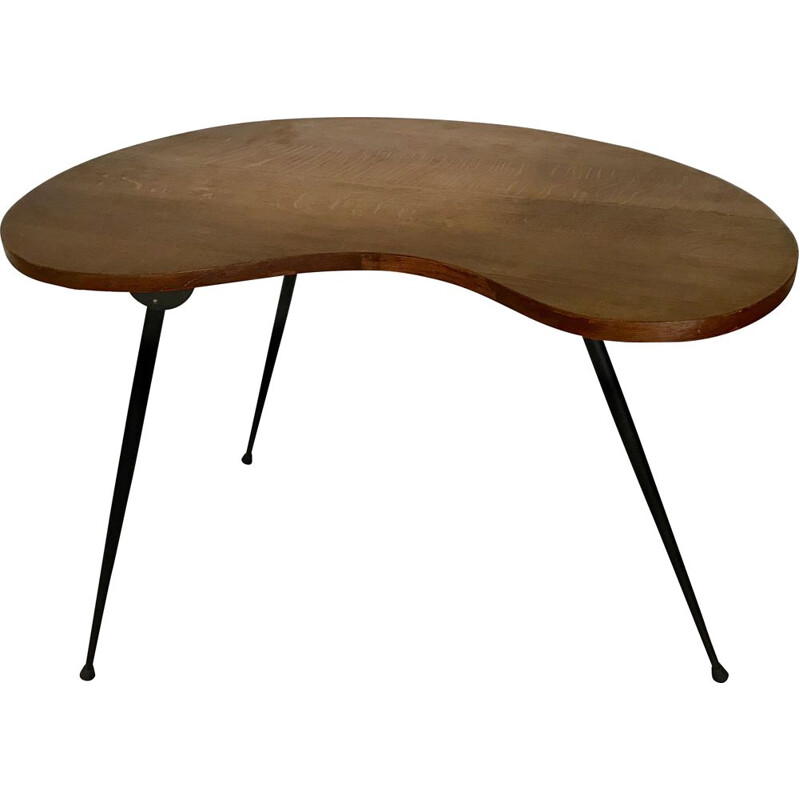 Vintage bean table or console table, Oak veneer top 1950's