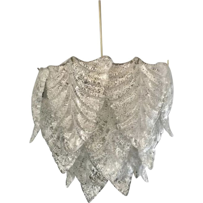 Vintage Mazzega chandelier large leaf shape1970