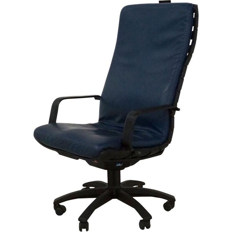 Blue Antropovarius Office Chair by Ferdinand A. Porsche for Poltrona Frau, 1990s