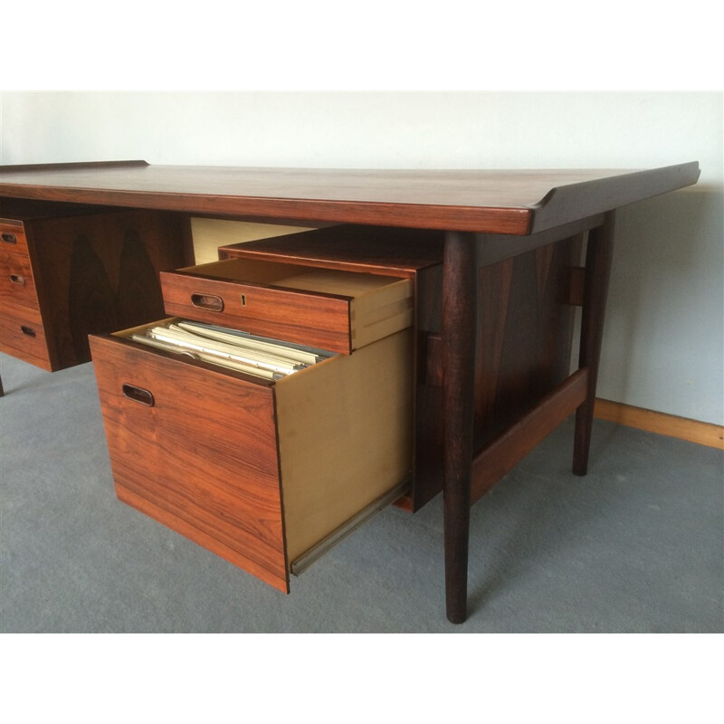 Bureau scandinave Sibast "président" en palissandre de Rio, Arne VODDER - 1950