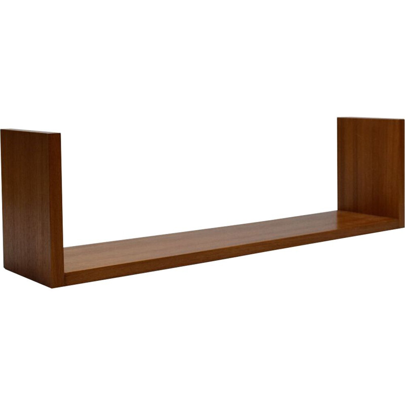 Vintage Scandinavian teak wall shelf 1960