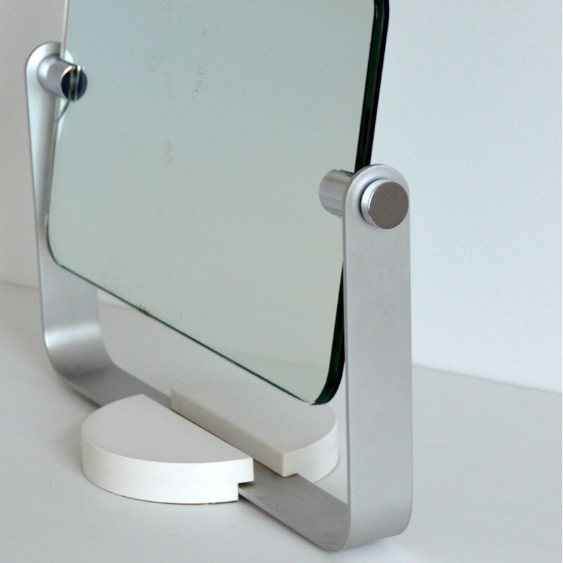 Vintage swivel table mirror Recto Verso Double sided 1970s