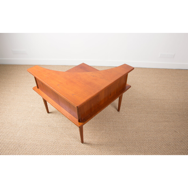 Vintage Deense teakhouten salontafel met 2 niveaus, 1960