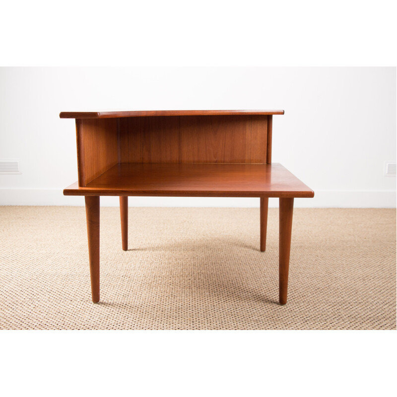 Vintage Danish teak coffee table with 2 levels, 1960