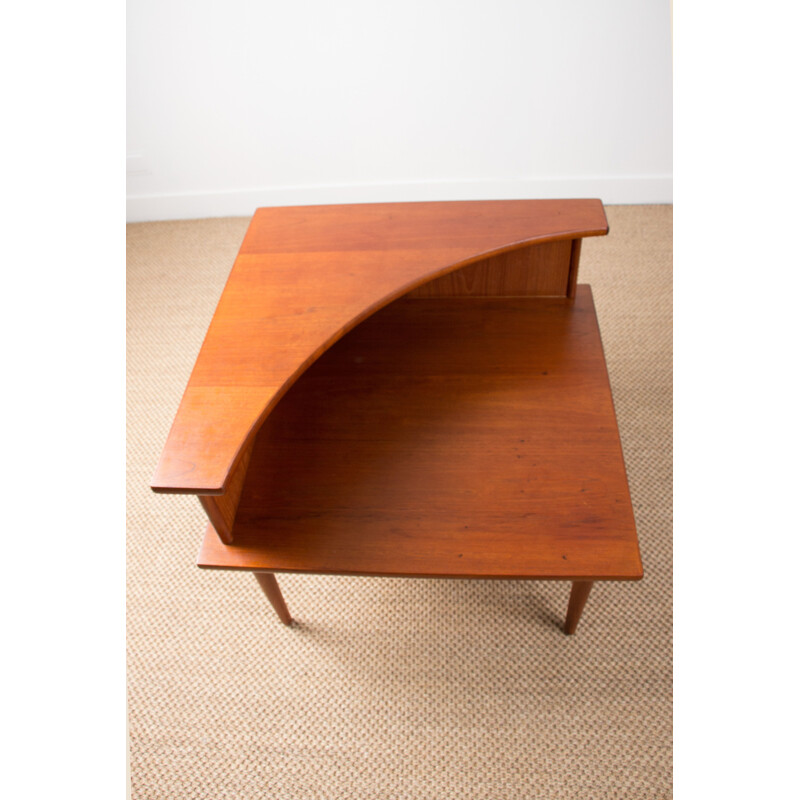 Vintage Danish teak coffee table with 2 levels, 1960