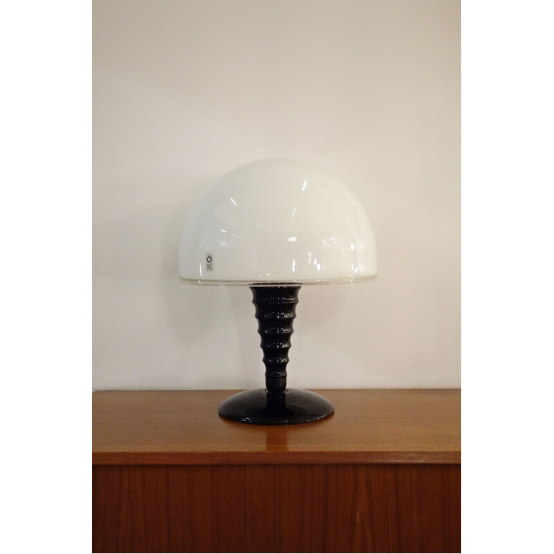 Vintage two-tone Murano glass lamp by Leucos 1960