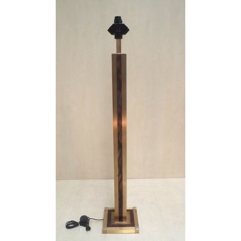 Pair of vintage amber lacquered brass floor lamps by Lumica, 1970