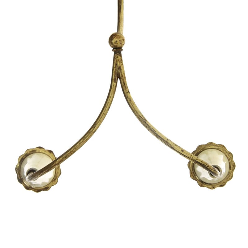 Italian vintage 14 lights  brass chandelier, 1950s