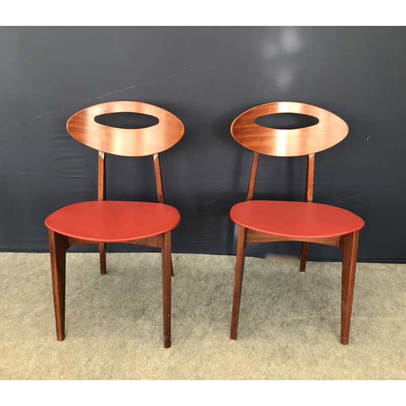 Pair of vintage chairs by Roger Landault, France, 1960