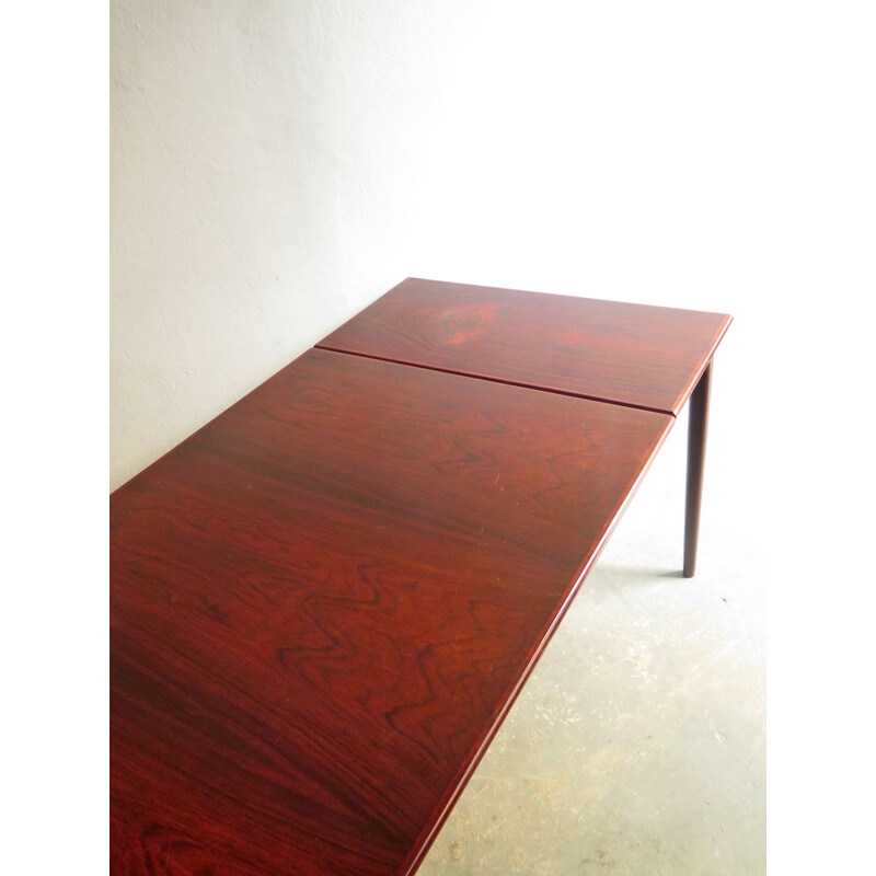 Rosewood vintage dining table with extension, 1950s