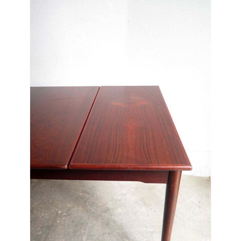 Rosewood vintage dining table with extension, 1950s