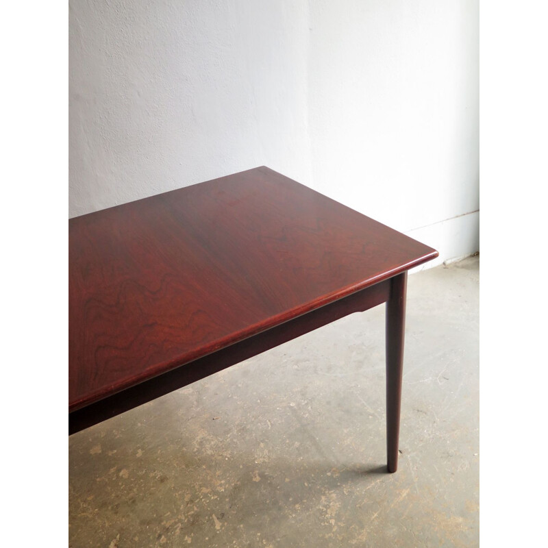Rosewood vintage dining table with extension, 1950s