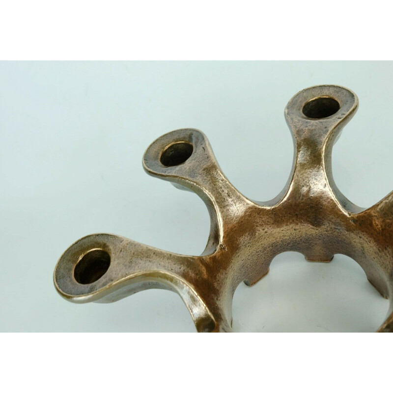 Mid century brutalist bronze Candelanbra 1960s