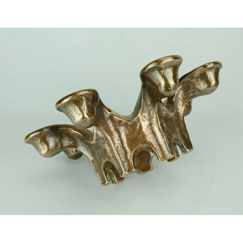 Mid century brutalist bronze Candelanbra 1960s