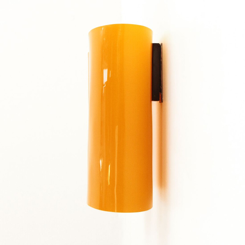 Paire d'appliques vintage en verre orange par Alessandro Pianon pour Vistosi, 1960