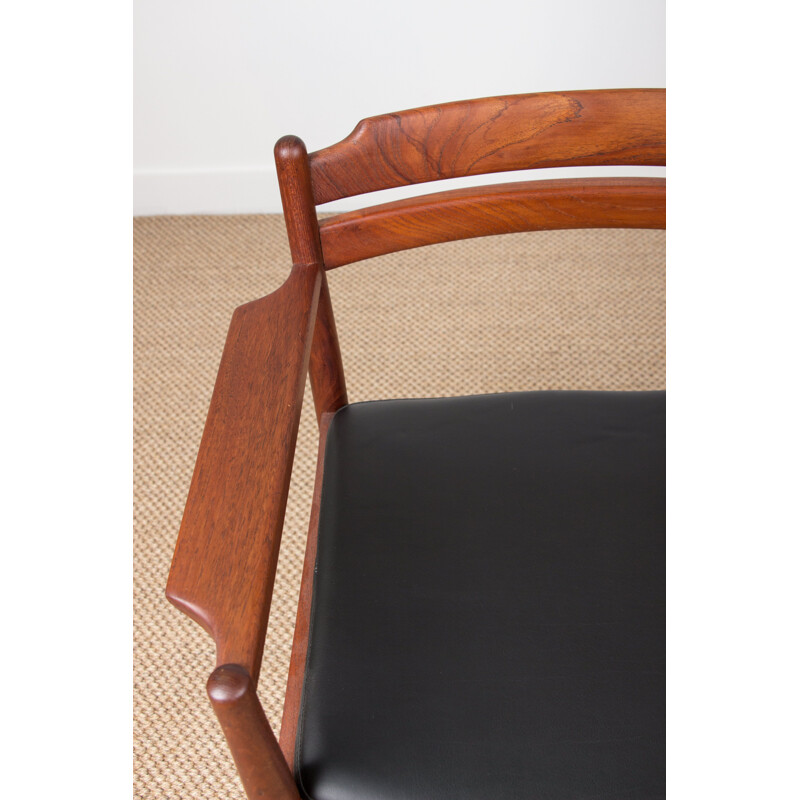 Paire de fauteuils vintage Danois en Teck et Skai par Poul Volther 1965