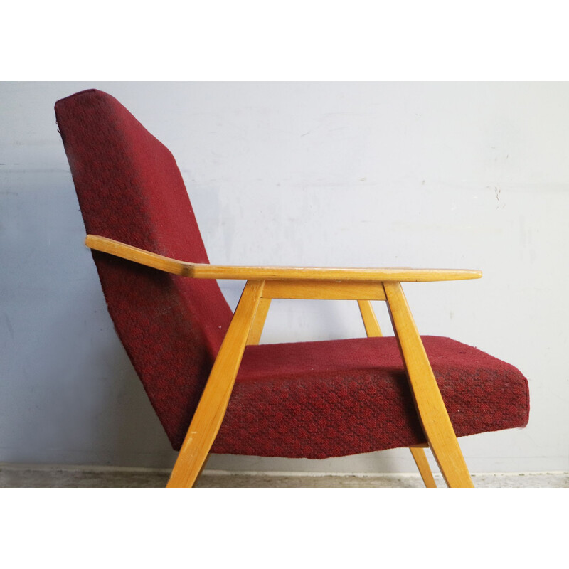 Cadeira de braços checa Vintage 1960