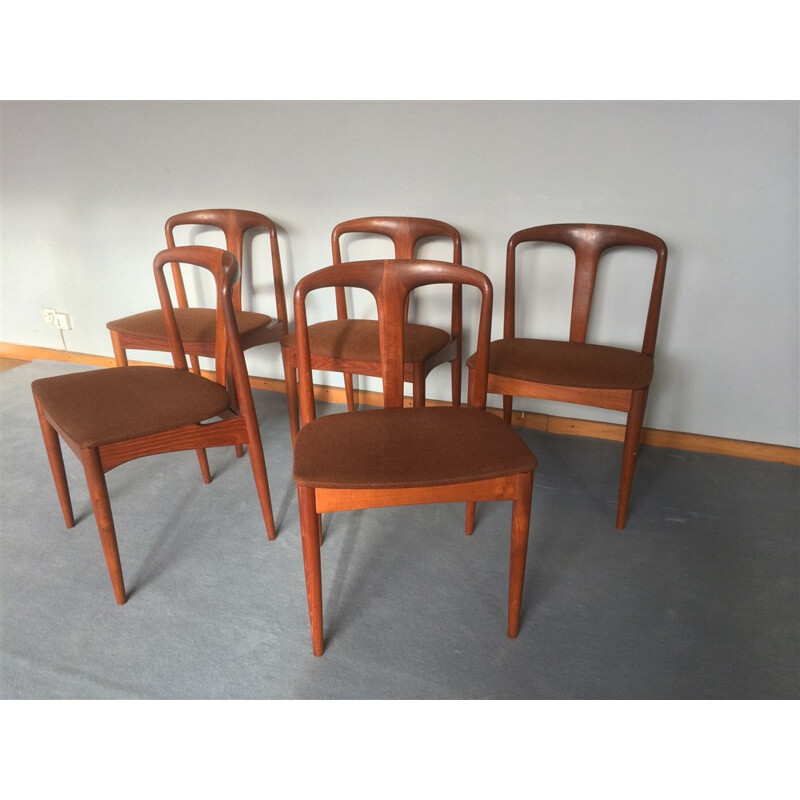 Uldum Møbelfabrik set of 5 chairs in teak, Johannes ANDERSEN - 1960s