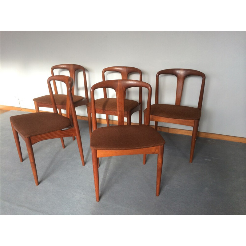 Ensemble de 5 chaises vintage Uldum Møbelfabrik en teck, Johannes ANDERSEN - 1960