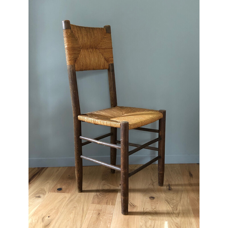 Suite of 4 vintage chairs by Charlotte Perriand 1950