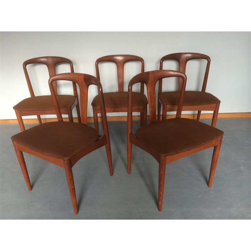 Uldum Møbelfabrik set of 5 chairs in teak, Johannes ANDERSEN - 1960s